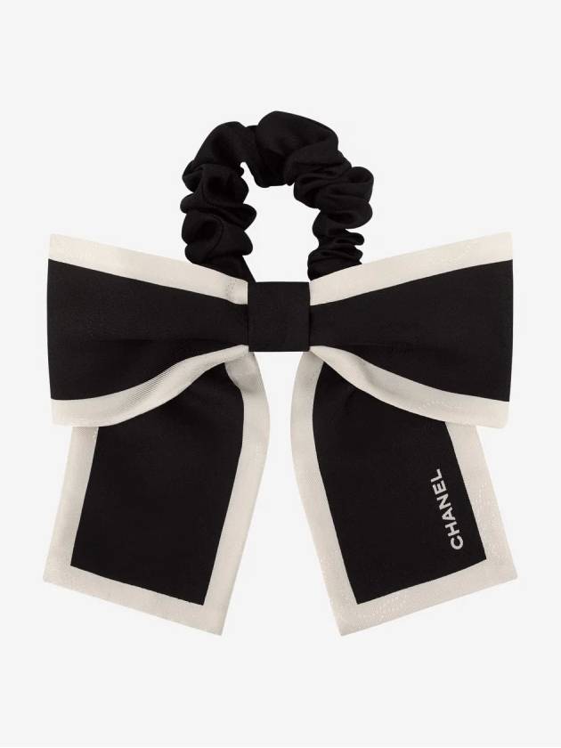 Hair Chouchou CC Logo Ribbon Band Black Ivory - CHANEL - BALAAN 2