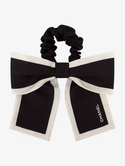 Hair Chouchou Ribbon Silk Scrunchie Black - CHANEL - BALAAN 2