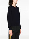 Heart Logo Crew Neck Merino Wool Knit Top Blue - AMI - BALAAN 6