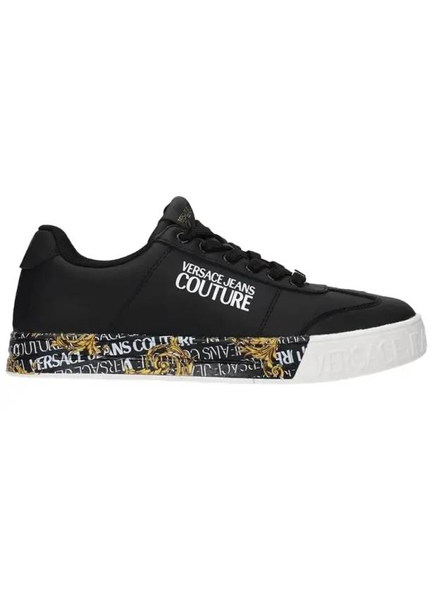 Logo Couture Court 88 Low Top Sneakers Black - VERSACE - BALAAN 1