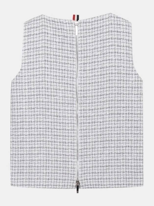 Tweed Bateau Column Top Sleeveless Medium Grey - THOM BROWNE - BALAAN 3