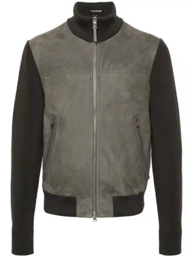 Front Zip Suede Jacket Green - TOM FORD - BALAAN 2