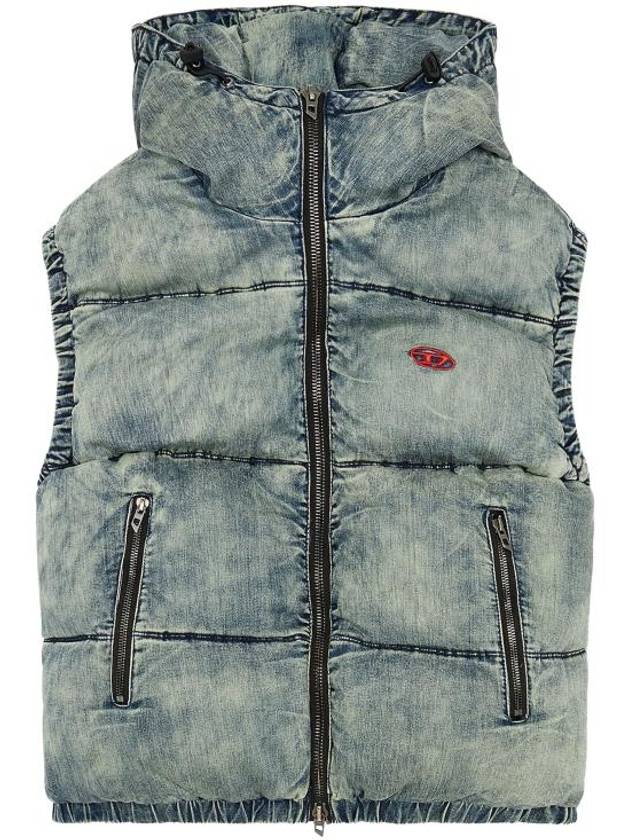 W Mons SL Faded Denim Padding Vest Blue - DIESEL - BALAAN 2