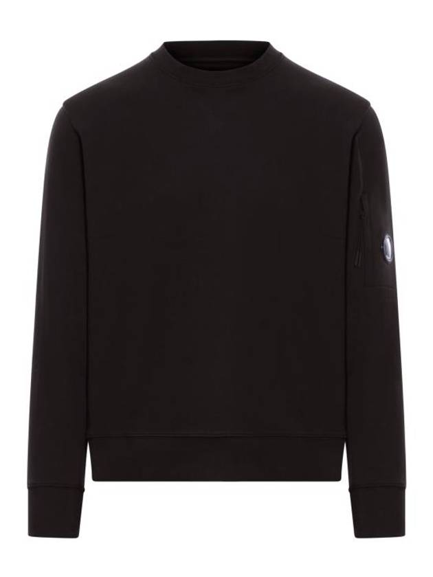 Diagonal Raised Fleece Crewneck Lens Sweatshirt Black - CP COMPANY - BALAAN 1