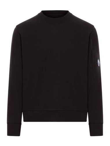 Diagonal Raised Fleece Crewneck Lens Sweatshirt Black - CP COMPANY - BALAAN 1