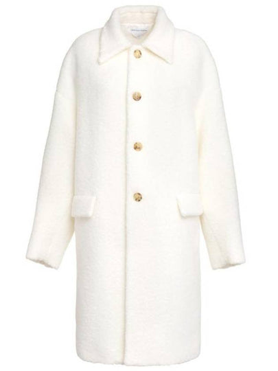 Single Wool Shearling Coat White - BOTTEGA VENETA - BALAAN 2