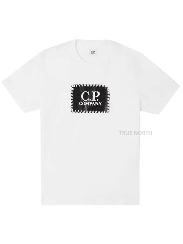 Stitch Logo Cotton Short Sleeve T-Shirt White - CP COMPANY - BALAAN 2