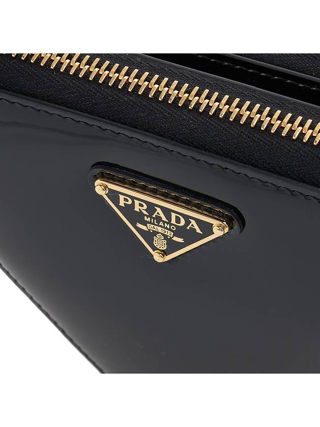 Triangular Patent Leather Mini Pouch Bag Black - PRADA - BALAAN 7