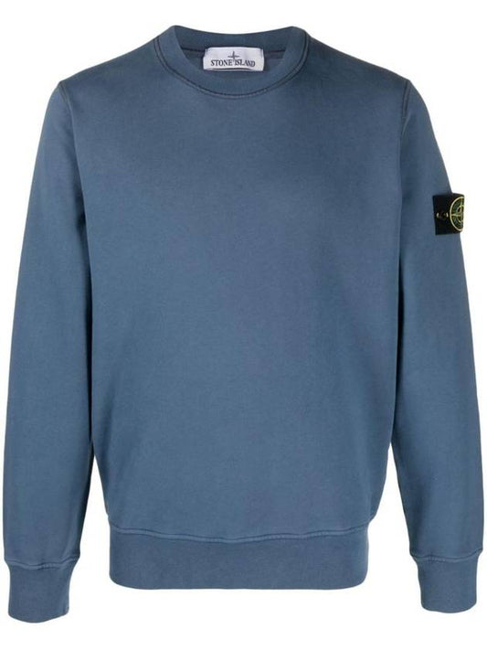 Wappen Patch Garment Dyed Sweatshirt Avio Blue - STONE ISLAND - BALAAN 1