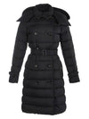 Women's Double Breasted Hooded Padded Black - BURBERRY - BALAAN 2