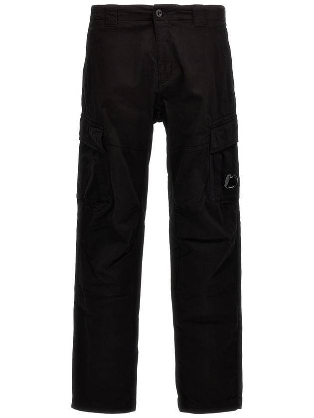 Stretch Satin Cargo Straight Pants Black - CP COMPANY - BALAAN 1