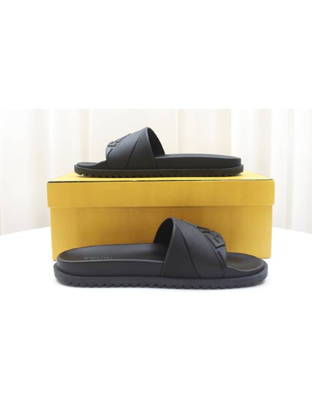 FF Logo Men s Slide Slippers Black Size 10 7X1377 - FENDI - BALAAN 4