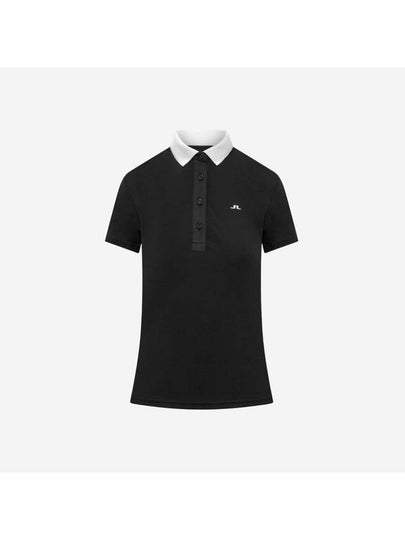 Women's Cassie Short Sleeve Polo Shirt Black - J.LINDEBERG - BALAAN 2