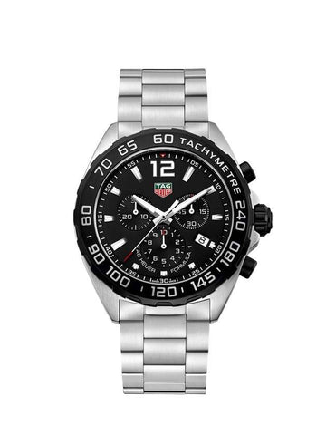 Formula 1 Chrono Quartz 43 MM Metal Watch Black Silver - TAG HEUER - BALAAN 1