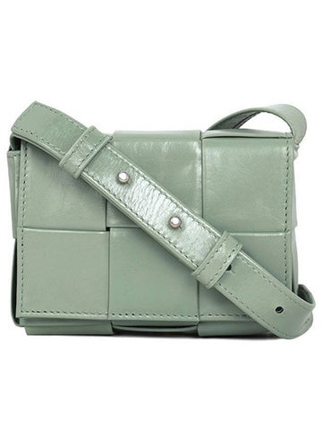 Cassette Small Leather Cross Bag Sage Green - BOTTEGA VENETA - BALAAN 1