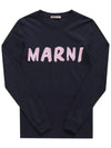 Logo Long Sleeve T-Shirt Navy - MARNI - BALAAN 6