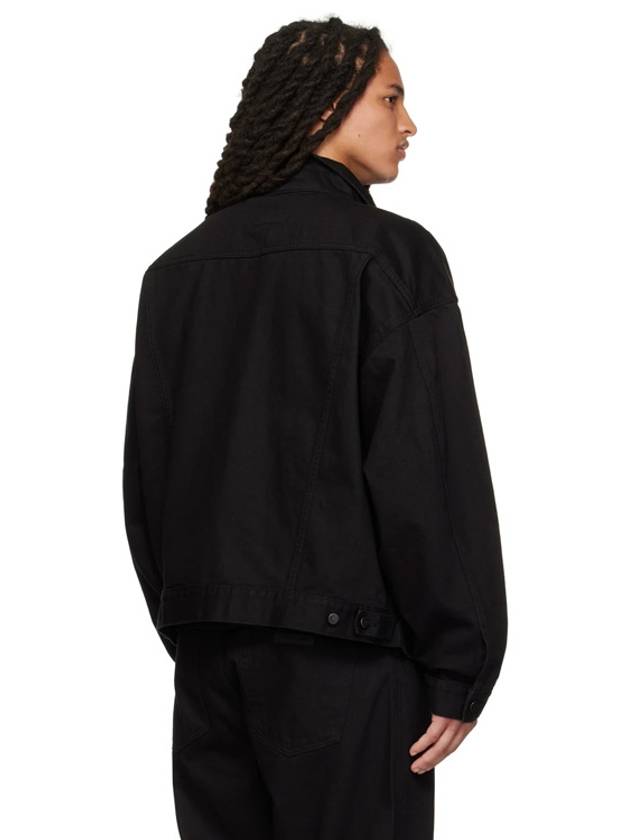 Button Front Cotton Denim Jacket Black - FEAR OF GOD ESSENTIALS - BALAAN 5