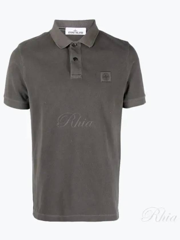 Men's Logo Patch Short Sleeve Polo Shirt Steel Grey - STONE ISLAND - BALAAN 2