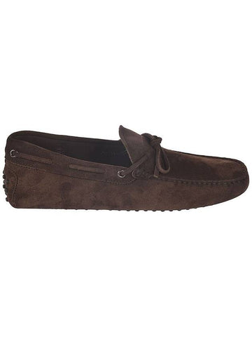 Men's Suede Gommino Driving Shoes Brown - TOD'S - BALAAN.