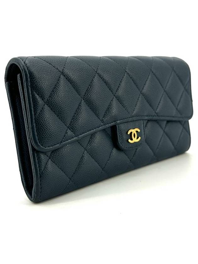 Classic caviar gold flap long wallet - CHANEL - BALAAN 4