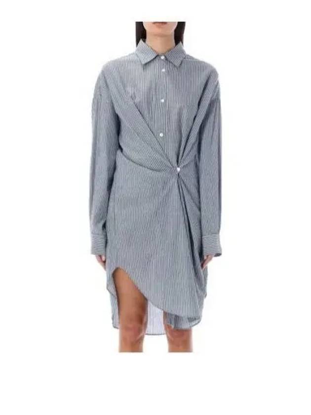 Seen Stripe Cotton Shirt Midi Dress Blue - ISABEL MARANT - BALAAN 2