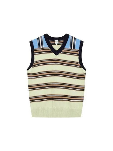 Mix Stripe Cotton Vest Light Green 270155 - PAUL SMITH - BALAAN 1