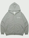 Embroidered small logo two way zip up hooded top melange gray - ALEX&AIDEN - BALAAN 2