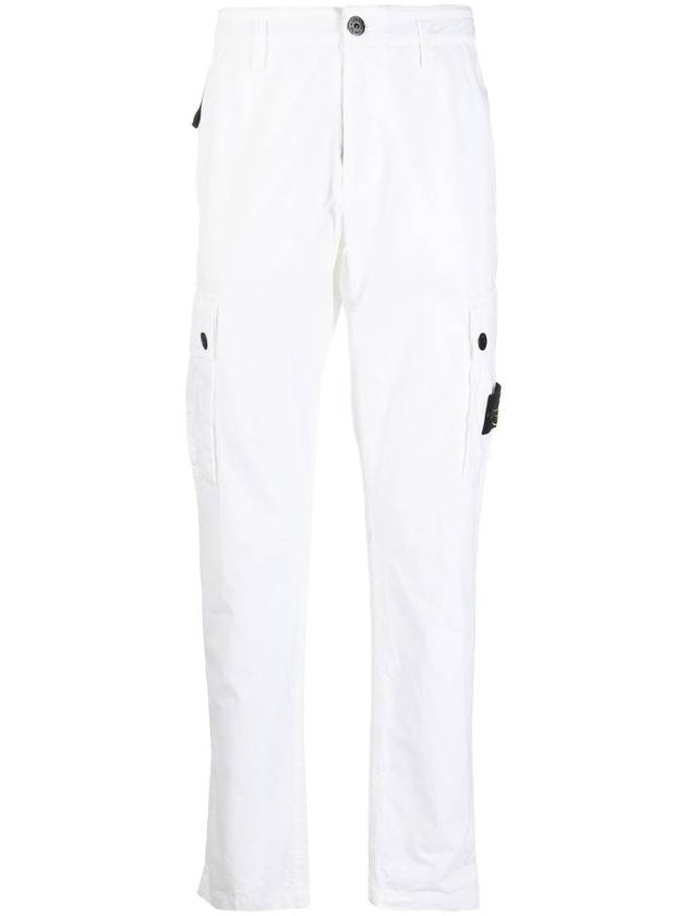 Men's Wappen Patch Cargo Track Pants White - STONE ISLAND - BALAAN 2