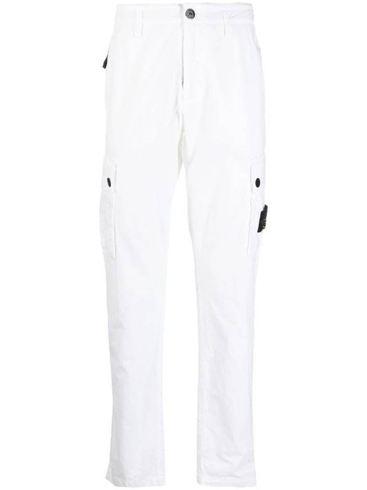 Men's Wappen Patch Cargo Track Pants White - STONE ISLAND - BALAAN 2