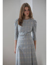 Caisienne wedding guest look embroidery H line midi dress dark sky blue - CAHIERS - BALAAN 5