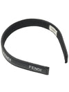 logo leather headband black - FENDI - BALAAN.