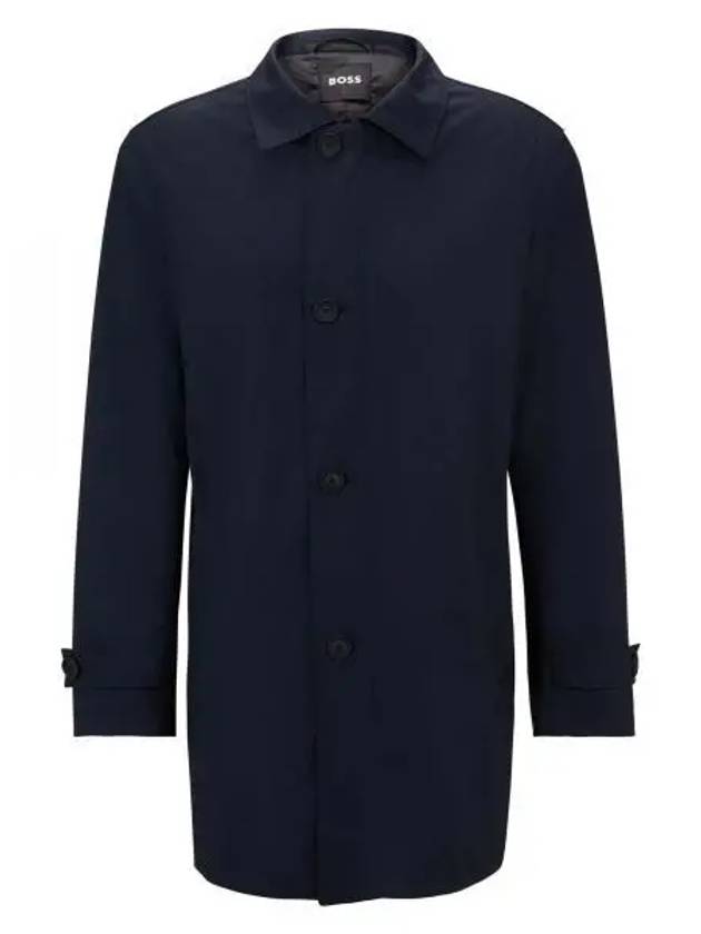 Waterproof Wool Blend Single Coat Blue - HUGO BOSS - BALAAN 2