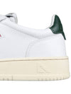 Men's Medalist Leather Low Top Sneakers White Green - AUTRY - BALAAN 7