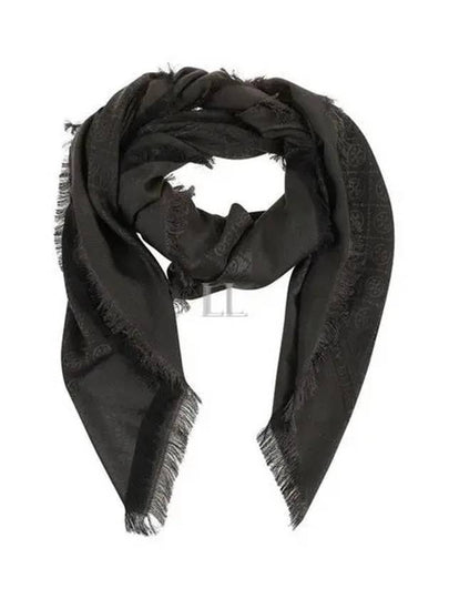 T Monogram Jacquard Traveler Scarf Black - TORY BURCH - BALAAN 2