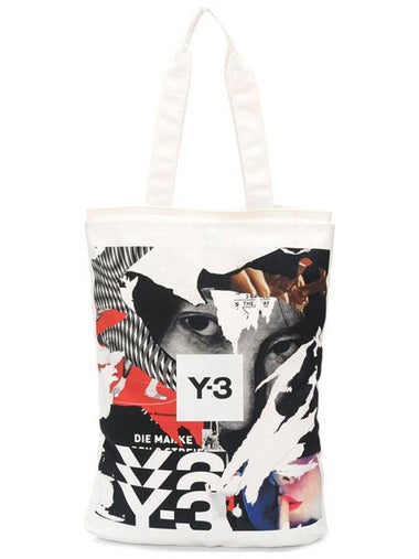 Graphic Logo Print Tote Bag White - Y-3 - BALAAN 1