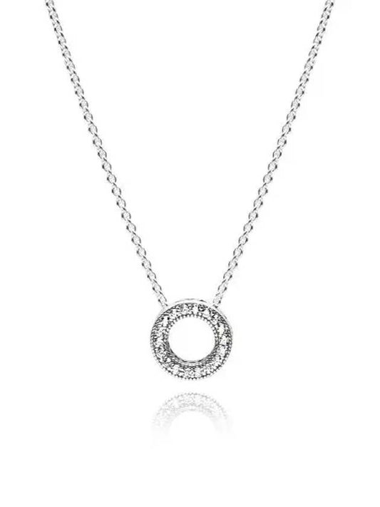 Logo Pave Circle Collier Necklace Sterling Silver - PANDORA - BALAAN 2