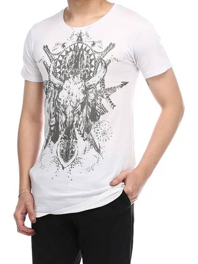 Buffalo Pearl Printing Short Sleeve T-Shirt S2HJ601I808 - BALMAIN - BALAAN 6