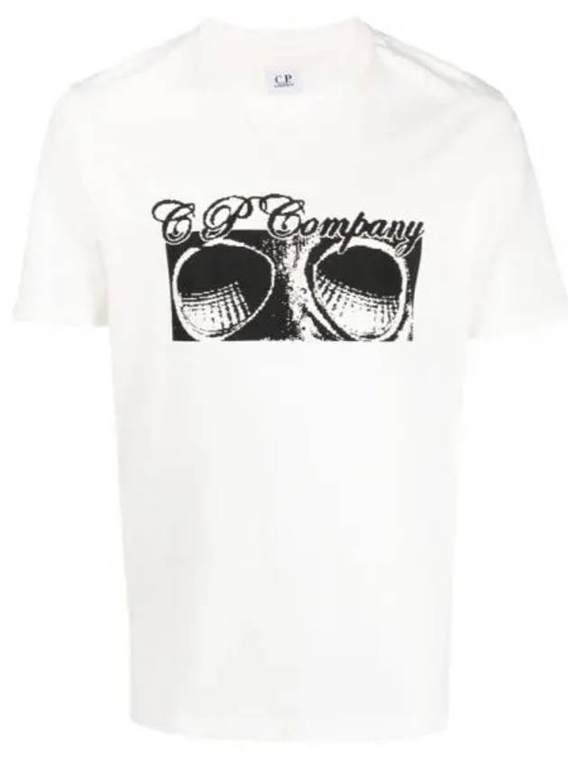 Print Cotton Short Sleeve T-Shirt White - CP COMPANY - BALAAN 2