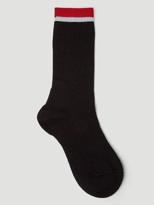 Coordinated Striped Cuff Logo Intarsia Knit Socks - BURBERRY - BALAAN 2