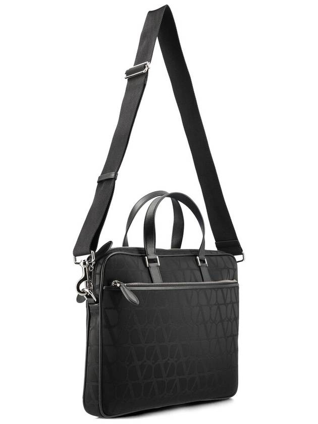 Top Handle Zipper Brief Case Black - VALENTINO - BALAAN 4