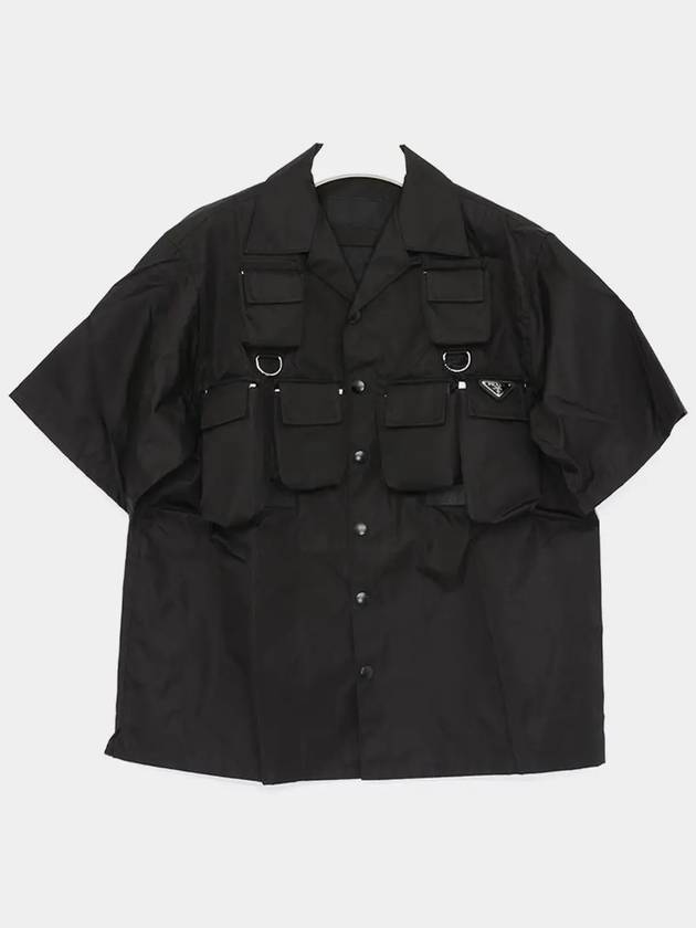 Short Sleeved Re Nylon Shirt Black - PRADA - BALAAN 3