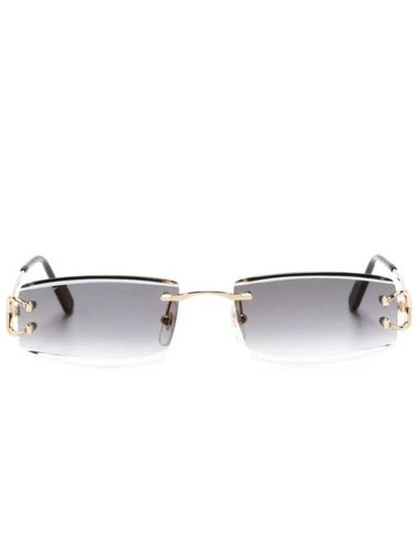 Eyewear Rectangular Frame Rimless Sunglasses CT0465S - CARTIER - BALAAN 1