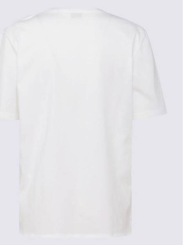 Heart Print Short Sleeve T-Shirt White - SAINT LAURENT - BALAAN 4