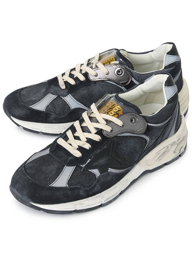 Running Leather Mesh Suede Low Top Sneakers Dark Blue - GOLDEN GOOSE - BALAAN 2