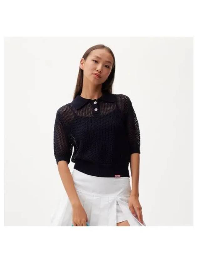 Crop Shorts Sleeve Navy HAW0003AKZNVY - HUNTER - BALAAN 1