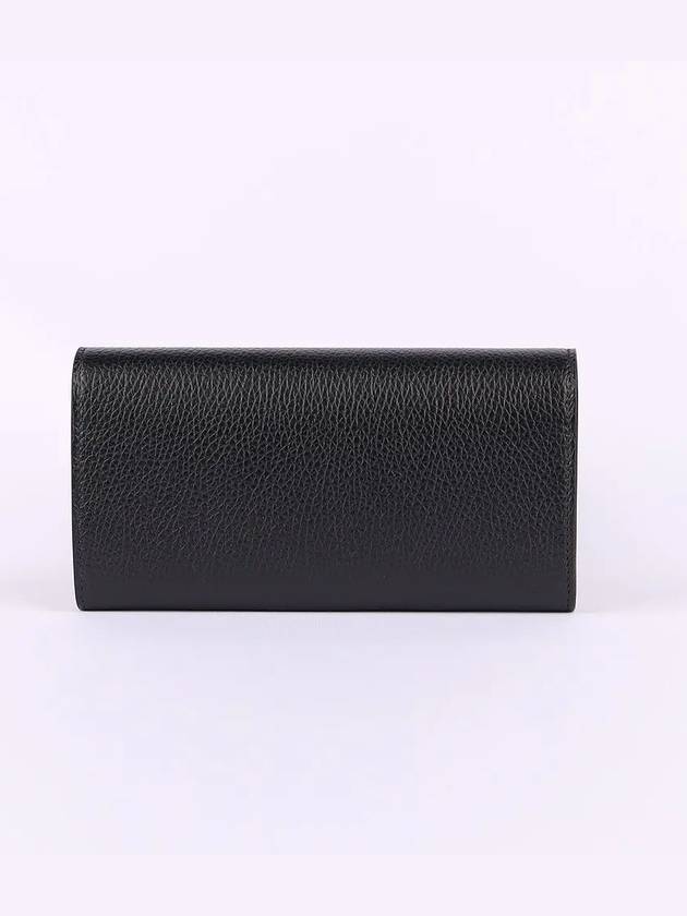 GG Logo Marmont Flap Long Wallet Black - GUCCI - BALAAN 3