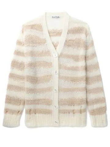 A60398 DGD distressed striped cardigan - ACNE STUDIOS - BALAAN 1