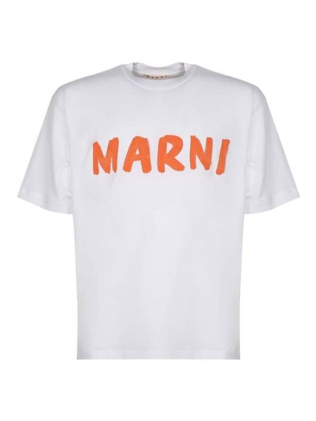 Logo Lettering Boxy Fit Short Sleeve T-Shirt White - MARNI - BALAAN 2