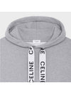 Loose Cotton Fleece Hoodie Grey - CELINE - BALAAN 3