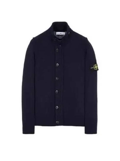 Wappen High Neck Button Up Wool Cardigan Navy - STONE ISLAND - BALAAN 2